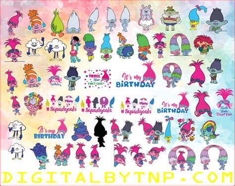 trolls bundle layered svgdisney svg disney bundle svg trolls svg