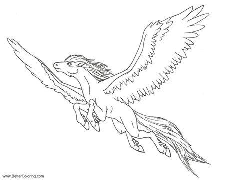 pegasus flying unicorn coloring pages jaleada mapanfu