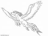 Alicorn Coloring Pegasus Pages Flying Printable Kids Color sketch template