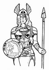 Goddess Freyja sketch template