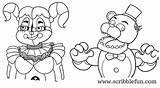 Coloring Fnaf Freddy Pages Baby Circus Fazbear Five Printable Nights Scrap Sister Location Fazbears Coloriage Freddys Color Pizza Foxy Getcolorings sketch template