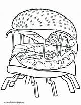 Cloudy Meatballs Lluvia Hamburguesas Cheeseburger Meatball Sanders Achance Hamburger Coloringhome Popular sketch template
