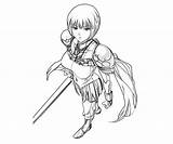 Claymore Clare Coloring Character Pages Another sketch template