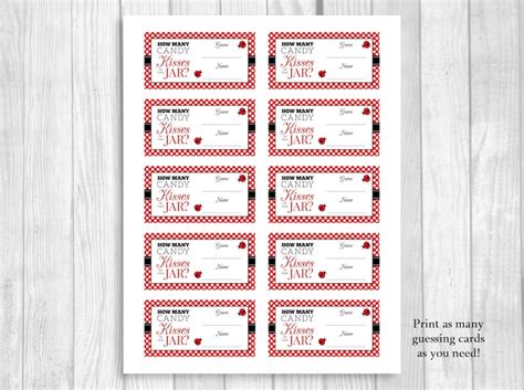 printable candy jar guessing game template printable templates