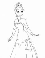 Coloring Tiana Pages Disney Princesses Frog Cinderella sketch template
