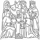 Coloring Wise Men Clipart Cartoon Three Kings Library Magi sketch template