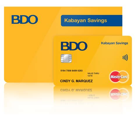 credit  bdo kabayan savings bdo unibank