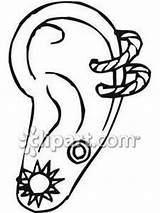 Clipart Piercing Ear Pierced Clipground sketch template