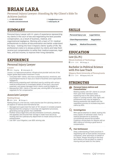 personal injury lawyer resume examples guide