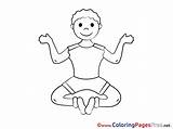 Yoga Colouring Coloring Children Pages Sheet Title Sheets sketch template