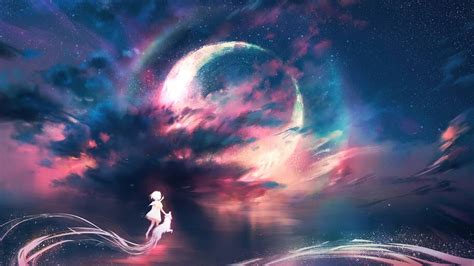 Anime Art Sky Moon Scenery 4k 6 2605 Wallpaper