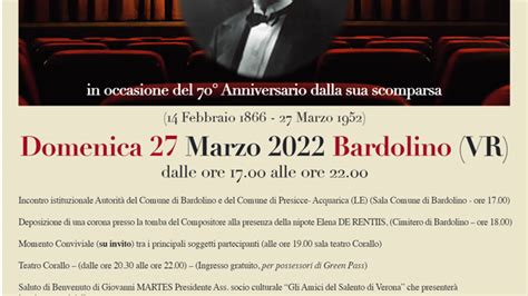 Commemorazione Del Compositore Direttore Dorchestra Carmelo Preite A