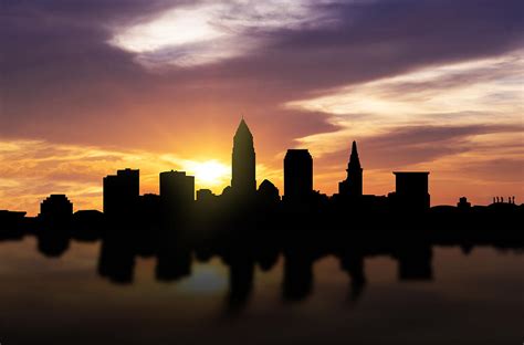 Cleveland Sunset Skyline Photograph By Aged Pixel Fine Art America