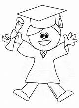Student Happy Graduated Coloring sketch template