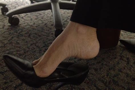 Oc Candid Shot Of A High Arched Foot Dangling A Shoe
