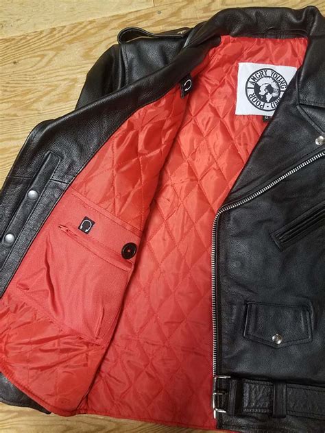 ayp premium motorcycle jacket black leather red liner