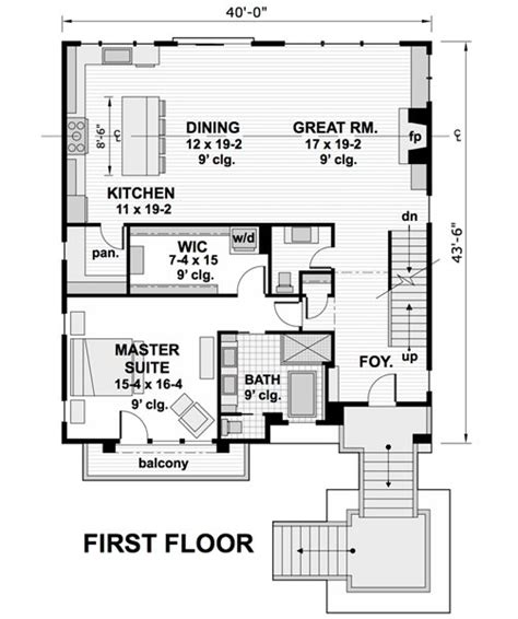 modern  bedroom house plan