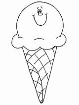 Ice Cream Coloring Pages Kids Printable Summer Icecream Clip Print Cone Sunday Kindergarten Face Drawing Para Dibujos sketch template