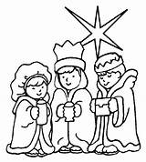 Coloring Three Pages Kings Template Christmas Sheets Colouring Printable sketch template