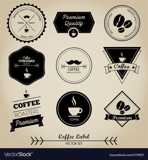 premium coffee label royalty  vector image