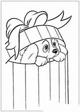 Box Coloring Puppy Gift Pages Categories sketch template