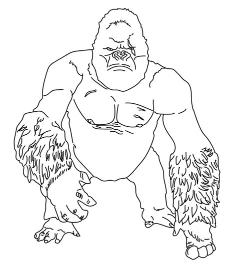 cute  printable gorilla coloring pages