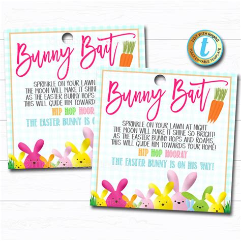 easter bunny bait favor gift tag tidylady printables