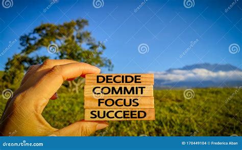 inspirational  motivational decide commit focus succeed text