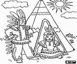 Coloring Pages Apache Indians Native Indian American Couple Printable Americans Village Legend Tent Front Their Oncoloring Choose Board sketch template
