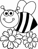 Bee Flower Coloring Pages Kids Sheets Drawing Printable Color Cartoon Drawings Print Spring Coloringfolder Insect Getdrawings Book Girls sketch template