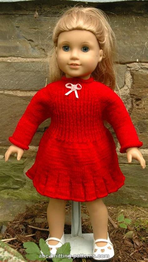 Abc Knitting Patterns American Girl Doll Little Red Dress American