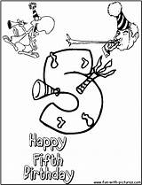 Birthday Coloring 5th Pages Template Fifth sketch template