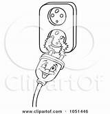 Plug Outline Outlet Coloring Vector Royalty Clip Illustration Dero Pages Print sketch template