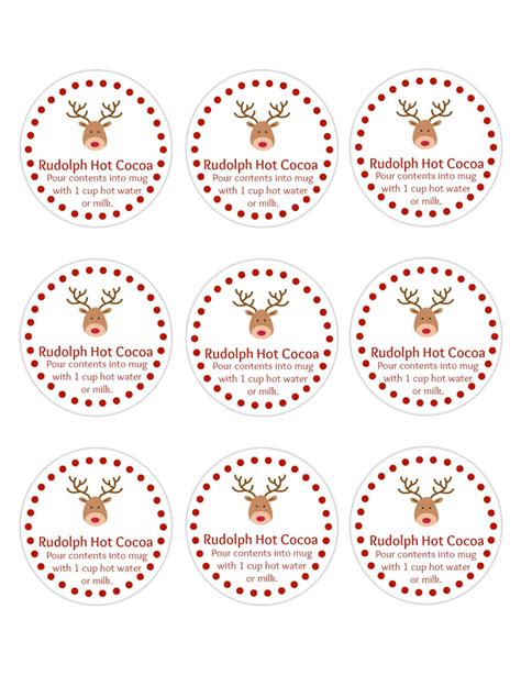 reindeer hot chocolate bags   printable tags