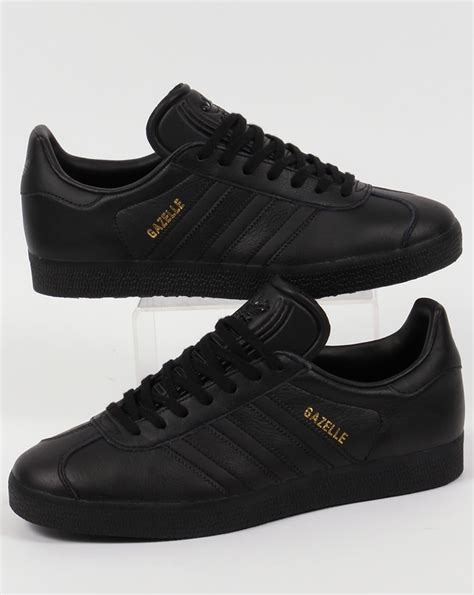 adidas gazelle leather trainers black originalsmens