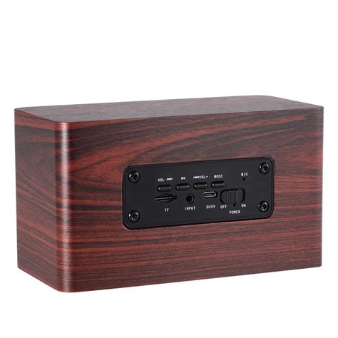 red wood grain bluetooth speaker