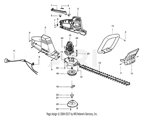 poulan eht  electric hedgertrimmer parts diagram  electric hedgetrimmer assembly