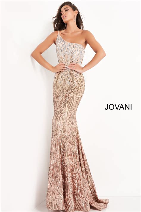 Jovani 06469 Silver Cafe Sequin Fitted Dress