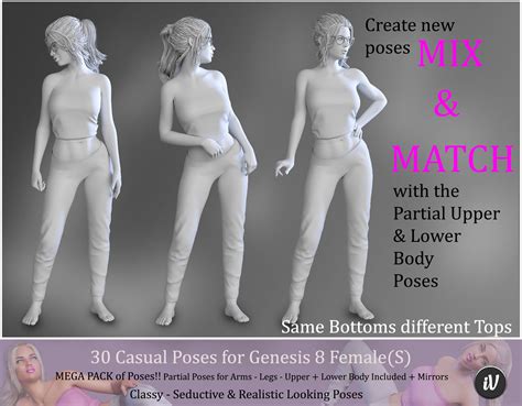 iv casual poses for genesis 8 female s daz 3d