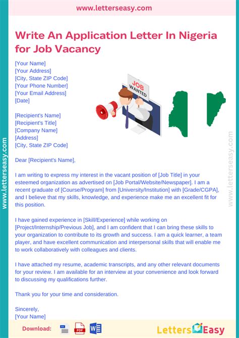 write  application letter  nigeria  templates