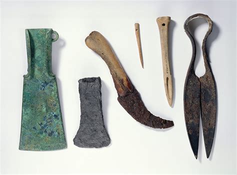 selection  tools   early iron age bronze axe  bent  wings