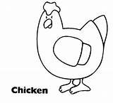 Coloring Farm Pages Chicken Animal Printable Animals Chickens Gallina Para sketch template