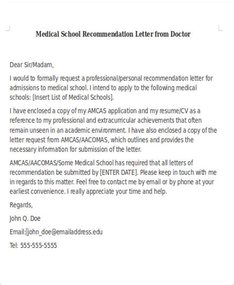 writing  letter  recommendation   medical student   write