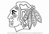 Blackhawks Chicago Logo Draw Step Drawing Nhl Drawingtutorials101 Previous Next sketch template