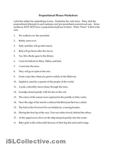 images  adjective worksheets  middle school