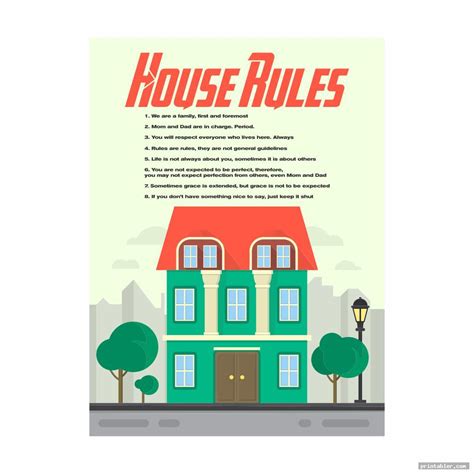 house rules  notification printable gridgitcom