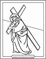 Cross Coloring Pages Lent Friday Good Drawing Catholic Stations Jesus Rosary Carrying Printable Mysteries His Carries Children Sorrowful Clipart Activities sketch template