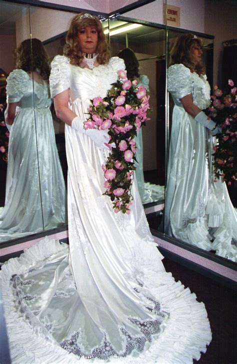 a crossdresser who loves shiny wedding gowns — cathy a crossdrsser