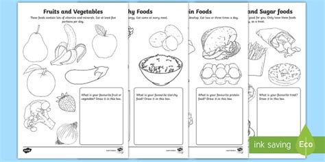 healthy eating colouring sheets teacher  twinkl