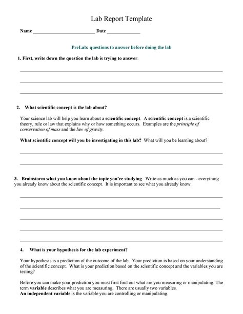 lab report templates format examples template lab